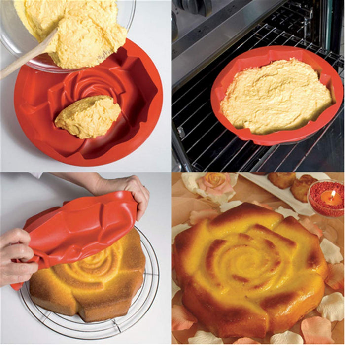 FantasyDay 11 Rose Flower Birthday Cake Mold Silicone Cake Baking  Pan/Silicone Mold for Anniversary Birthday Cake, Loaf, Muffin, Brownie,  Cheesecake
