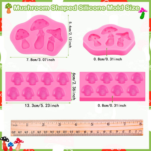 4 Pieces Mushroom Chocolate Mold Mushroom Shaped Silicone Molds Cute  Mushroom Cake Candy Mould Vegetable Fondant Moulds for Chocolate Candy Ice  Cube