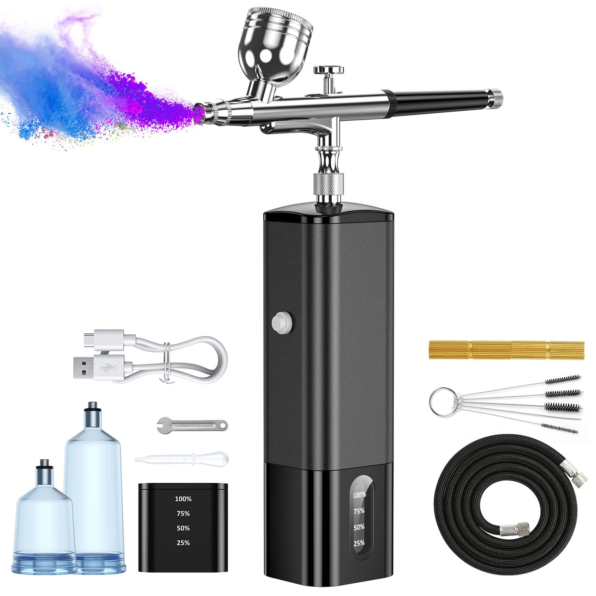 Cordless Airbrush Kit with Compressor, 32PSI High-Pressure Avhrit