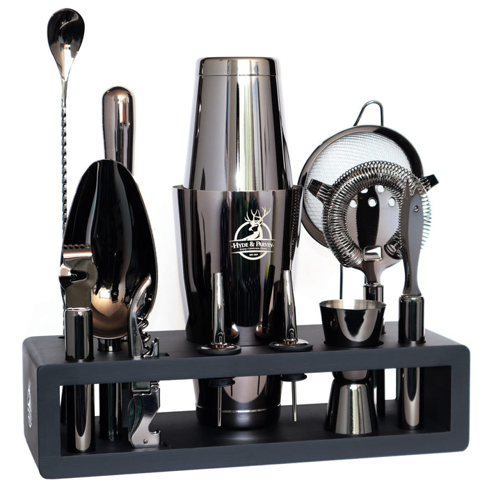Hyde & Parvin Cocktail Shaker Set Bartenders Kit, Mixology Bar Kit, Boston Cocktail Kit and Accessories for the Home Bar Set