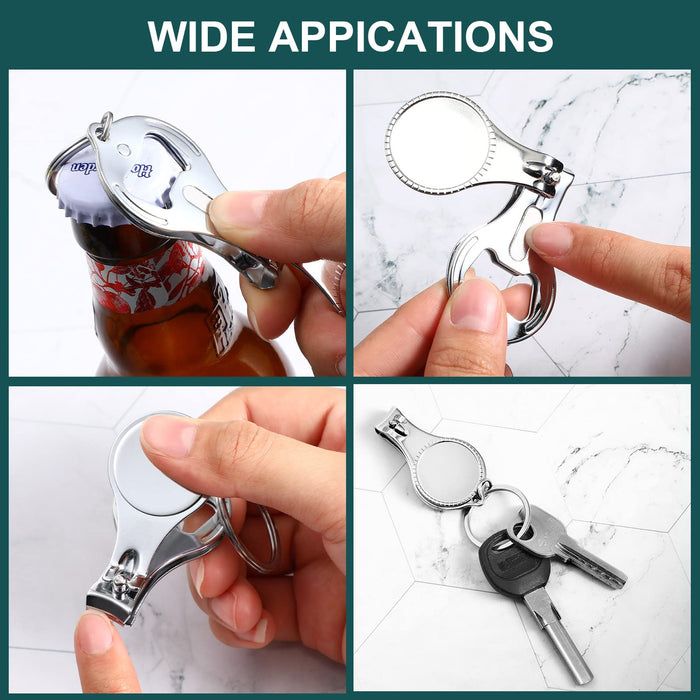 Amazon.com : WSERE 3 Pack 3 in 1 Nail Clippers Bottle Opener Keychain,  Multifunction Stainless Steel Nail Trimmer Cutter Toenail Scissors Fingernail  Clippers : Beauty & Personal Care
