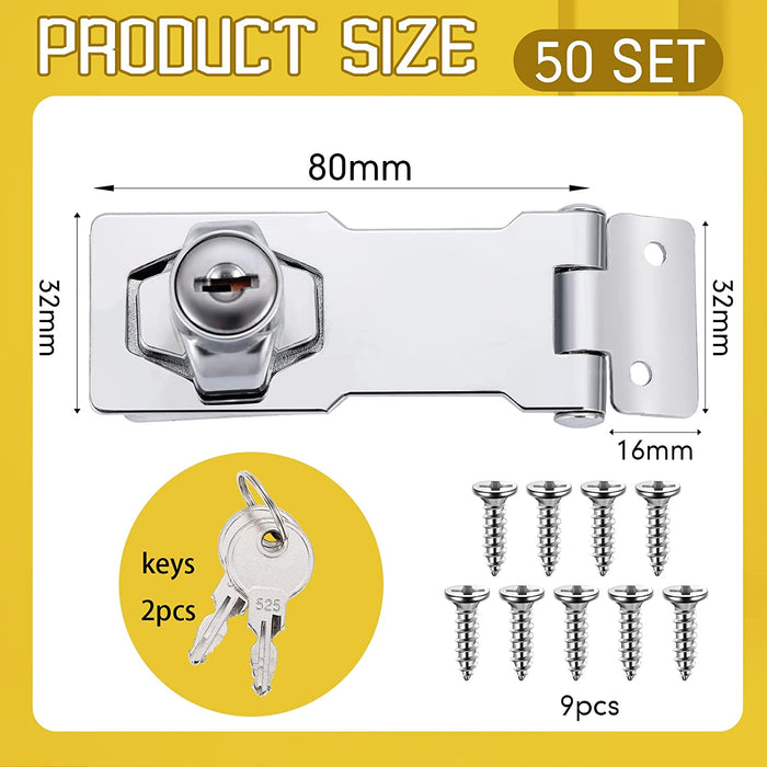 12 Pack Cabinet Locks with Keys Twist Knob Keyed Locking Hasp Stainles —  CHIMIYA