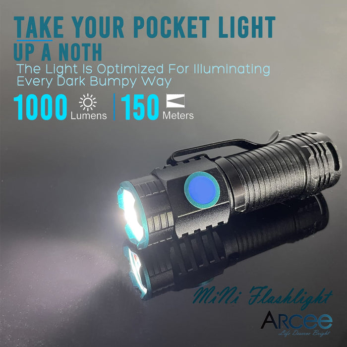 ARCEE Rechargeable Flashlight, Compact EDC LED Flashlight with Clip, 1 —  CHIMIYA