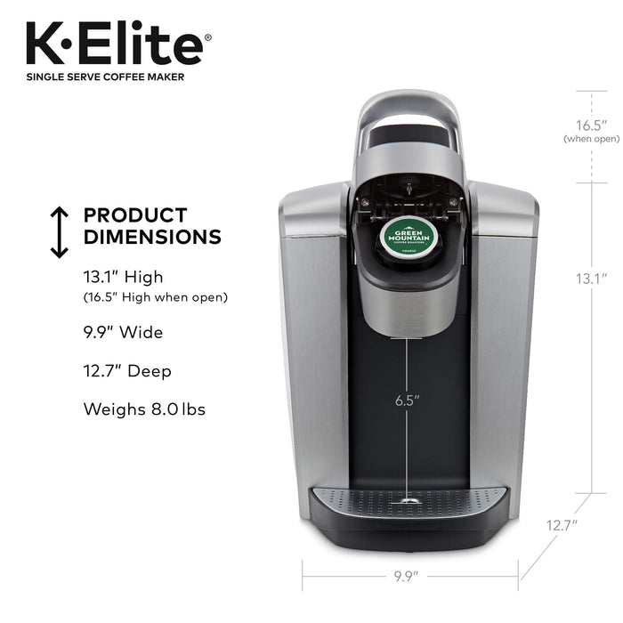 Keurig KElite SingleServe Kup Pod offee Maker Brushed Silver