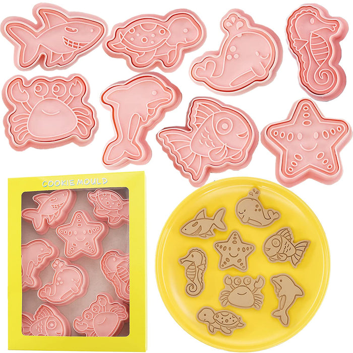Cookie Cutters set,8 Style fish Cookie stamps ,Christmas cookie cutters ,Funny Fondant Tool Pastry Biscuit Cake Baking Mold Tools