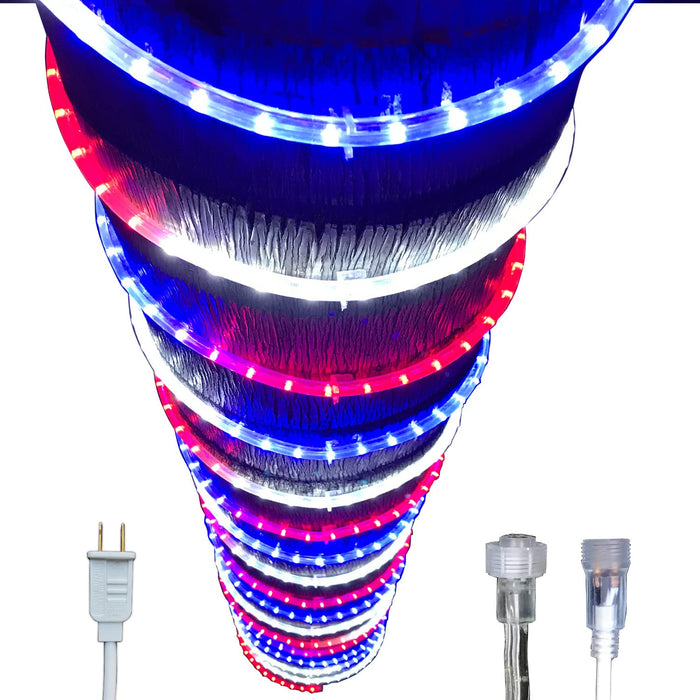 Russell Decor Patriotic Rope Lights Red White Blue for