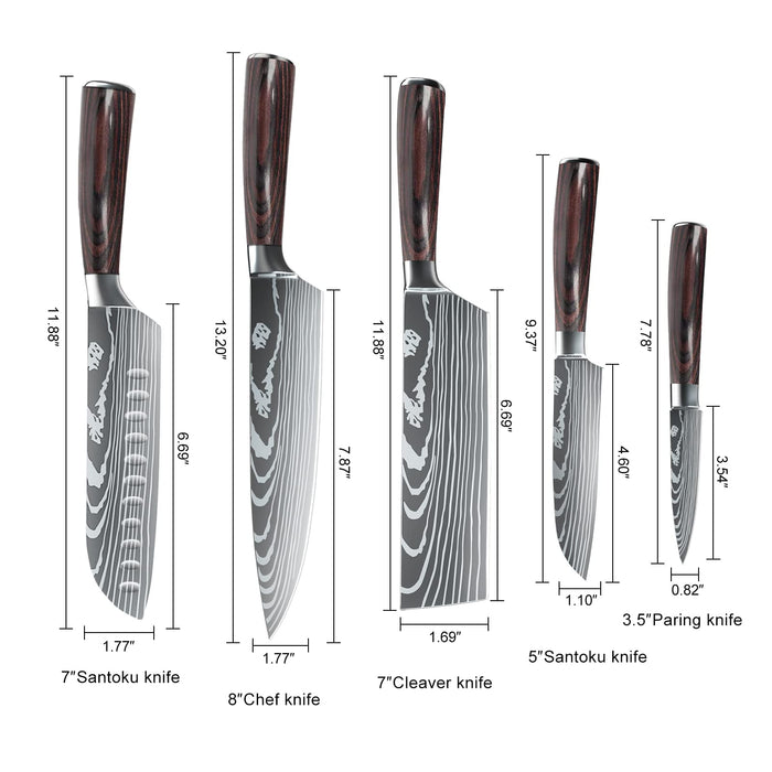 Sabatier 6- Piece Triple Rivet Stainless Steel Kitchen Knife Set, Razo —  CHIMIYA