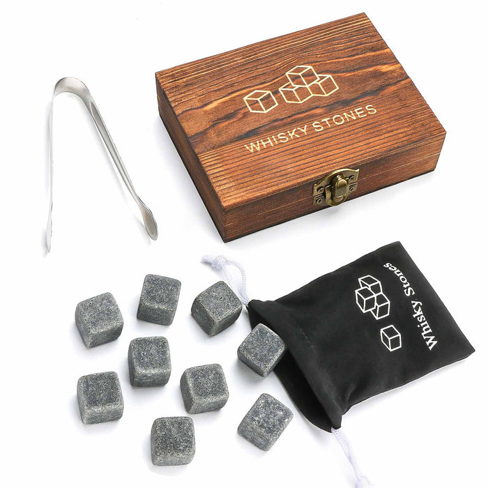 facertuey Whiskey Stone Set, Whiskey s for Men,, Granite Chilling Whisky Rocks,Paired with Scotch, Cognac, Would be A Great