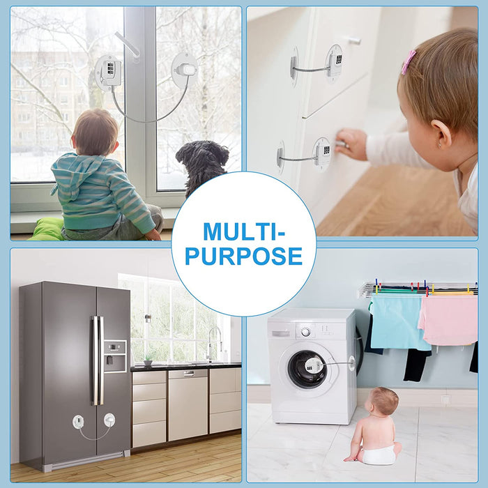 Refrigerator Lock - Heavy Duty Combination Fridge Lock, Child/baby Proofing  Lock For Cabinets, Closets, Drawers, Window And More, Easy Install And Use