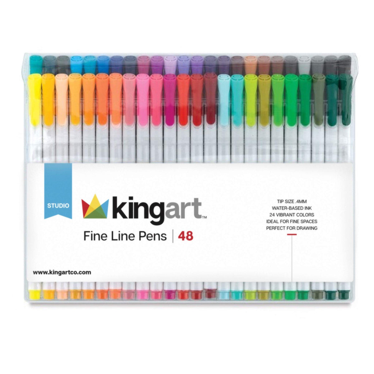 KINGART PRO Coloring Brush Pen Watercolor Markers, in 48 Vivid Colors with  Ink