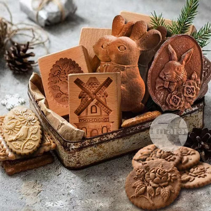 NEW Shortbread Mold Wooden Gingerbread Cookie Mold Carved Cookie