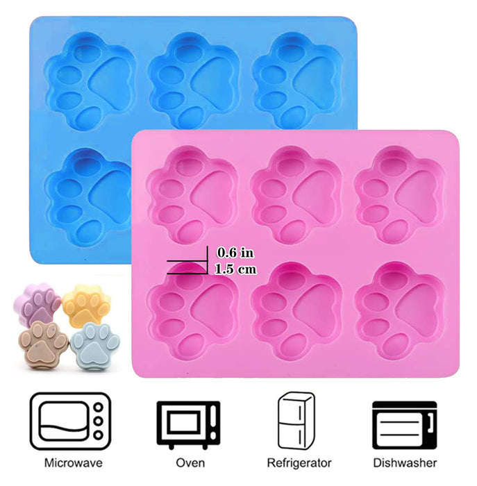 7 Pack Dog Treat Molds, Puppy Dog Paw and Bone Molds, Non-stick