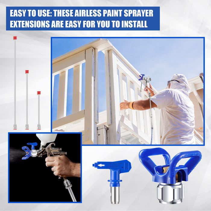 65ft x 1/4 Airless Paint Spray Hose ,Blue Color Sprayer Light Flexible Fiber Tube (20 Meter for 3300PSI Maximum 4300 PSI Sprayer Gun)