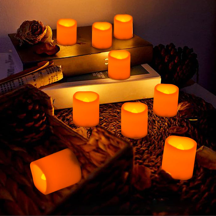 Battery Operated Flameless Fake Tea Candles Set of 12,Flickering