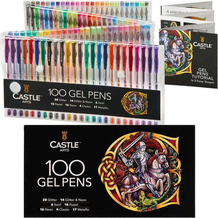 Castle Art Supplies 100 Gel Pens for Adult Coloring Set