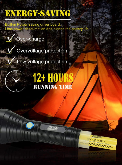 Powerful Outdoor Flashlight With Built-in Large Capacity Battery For  Long-lasting Battery Life, As A Power Bank For Outdoor, Camping, Fishing,  And Hom