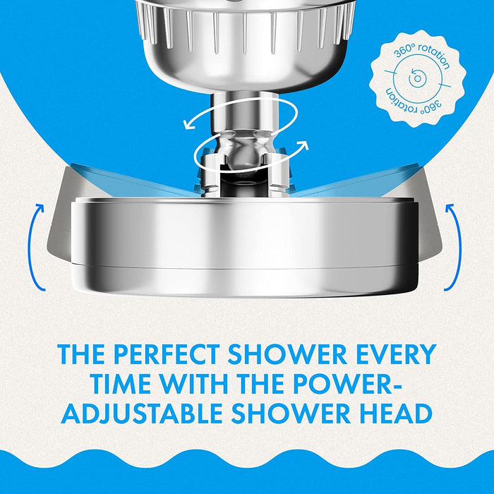 AQUALUTIO Luxury Filtered Shower Head Set - 15 Stage Filter - High