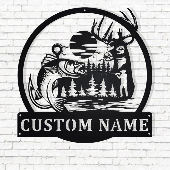 Lymnaraa Custom Outdoor Hunting Metal Wall Art Personalized Hunter