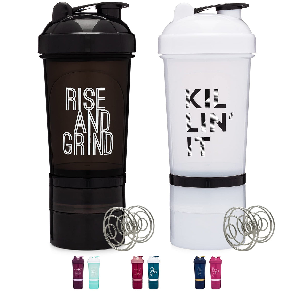 20 oz Blender Bottle With Shaker And Powder And Pill Compartment