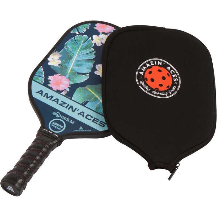 Amazin' Aces Signature Pickleball Paddle | USAPA Approved | Graphite Face & Polymer Core | Premium Grip | Includes Paddle, Paddle Cover & eBook | Single Paddle