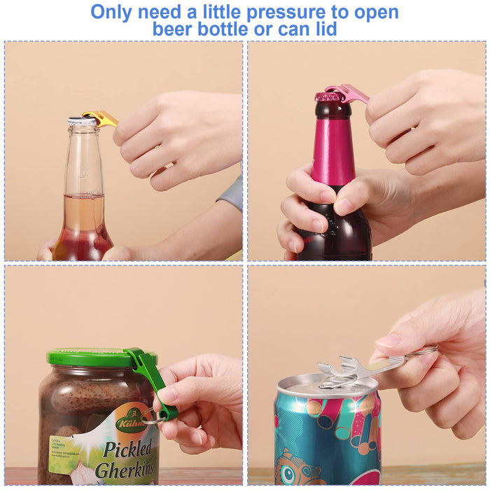 9 Colored Metal Bottle Openers Metal Keychain Bottle Opener Beverage Bottle  Opener For Men Women Small