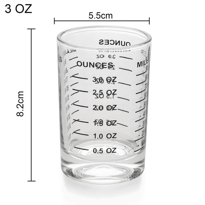 Espresso Shot Glasses Measuring cup Liquid Heavy Glass Wine Sturdy-2 pack
