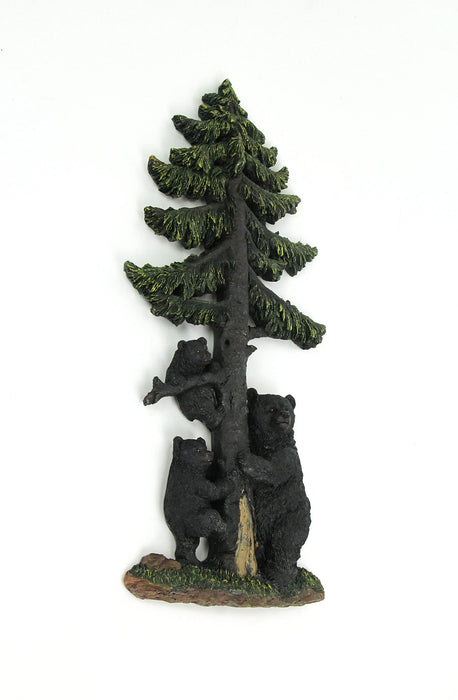 DeLeon llections Black Bear Family Climbing Spruce Tree Hand Painted Wall Sculpture 16 hes High, Multilored,One Size