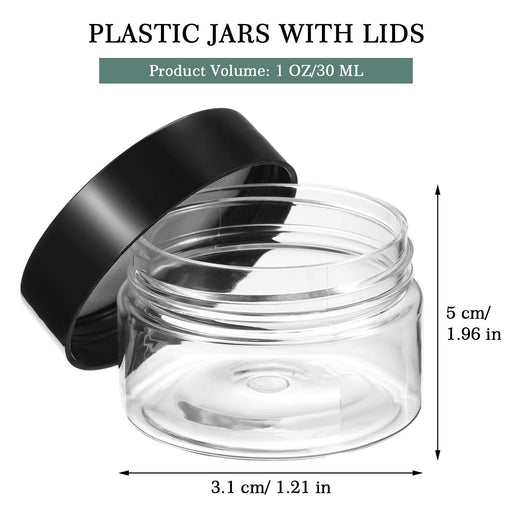 50 Pack 4 OZ Plastic Jars Round Clear Cosmetic Container Jars with Lid —  CHIMIYA