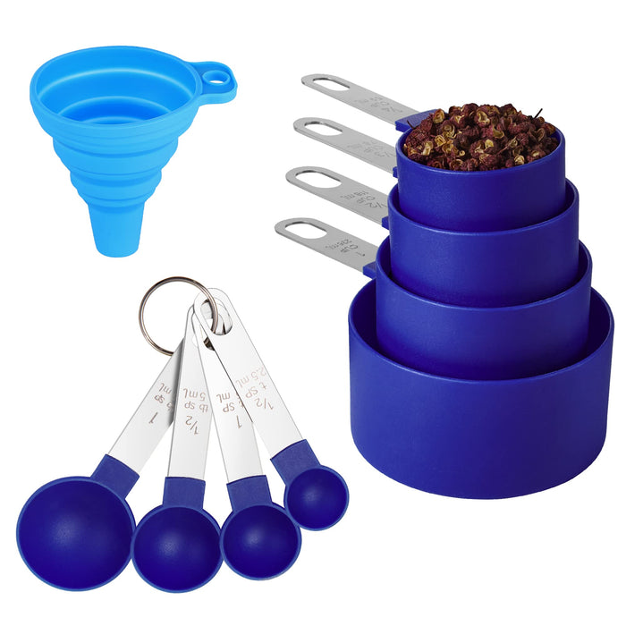 Hi.FANCY Plastic Measuring Cups Set,PP Coffee Spoons Set,Kitchen Flour  Baking Spoons,Measuring Spoons Set,Plastic Spoons with Scale 