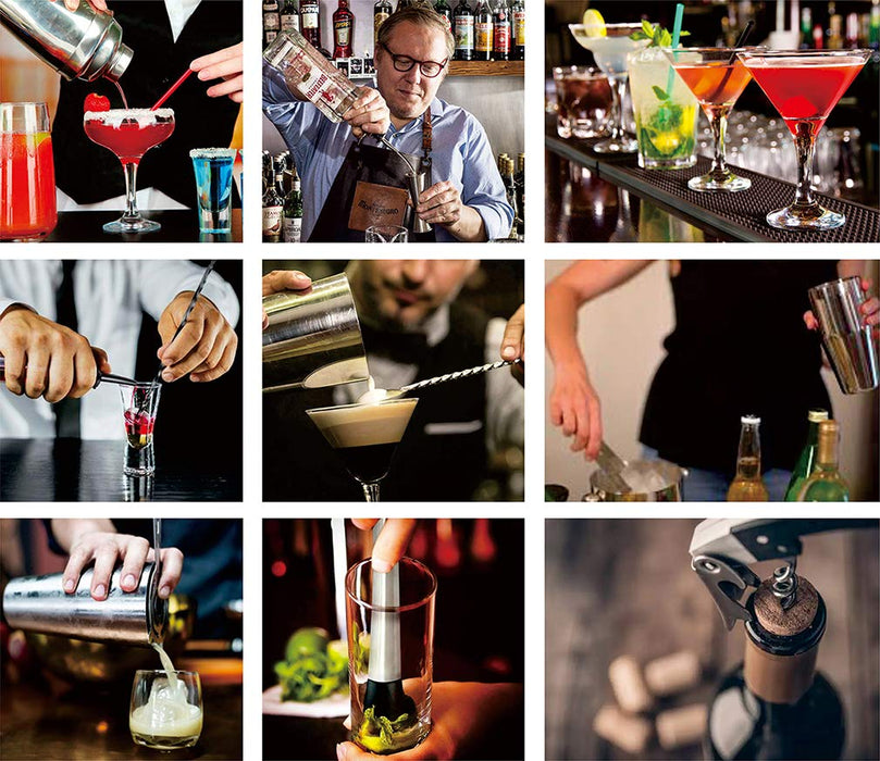 Cocktail Shaker Mixology Bartenders Kit, 25oz Stainless Steel Bar Set With Bar Accessories Martini Drink Shaker Muddler Jigger