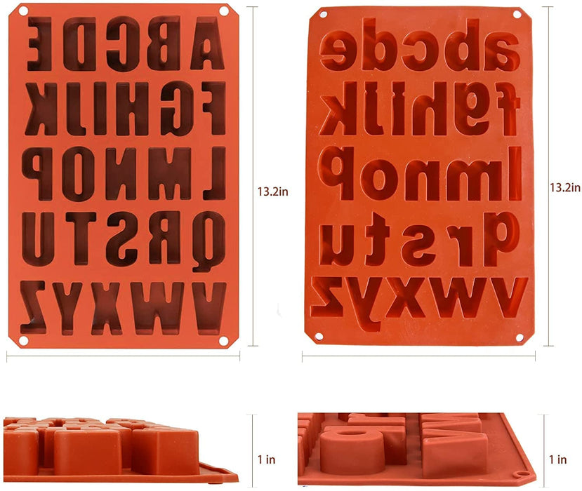 26 Cavities Large Letter Molds Silicone Alphabet Mold for Crayon, Resin,  Chocolate, Candy, Wax, Cake Baking Decor (1)