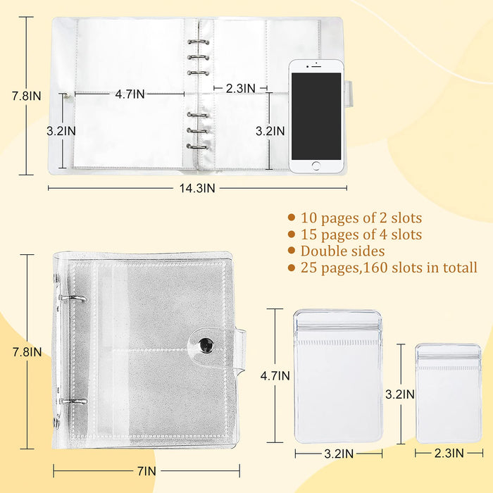 Transparent Jewelry Storage Book with AntiOxidation Pockets, Jewlwey Organizer Album Generation, Various Sized Grid, Detachable