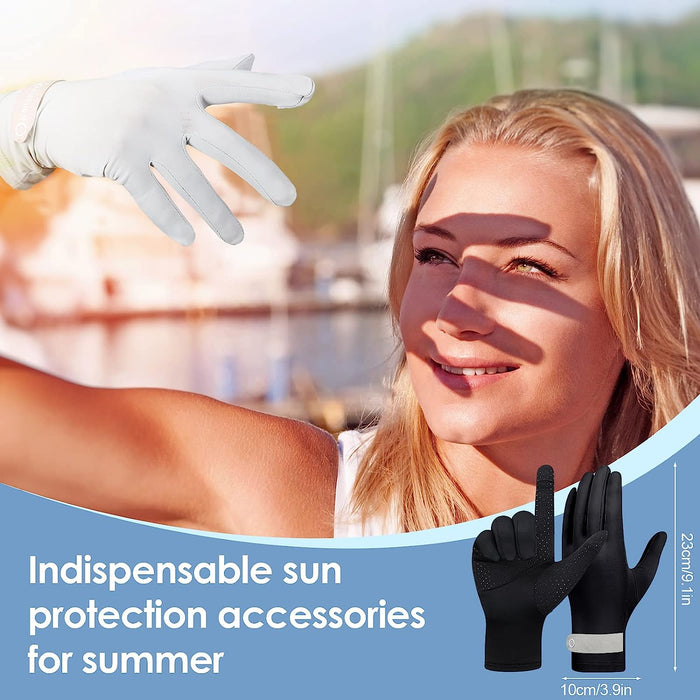 Summer UV Sun Protection Gloves for Women Fingerless Touchscreen Gloves UPF  50+ Full Finger Gloves for Driving Fishing Golf