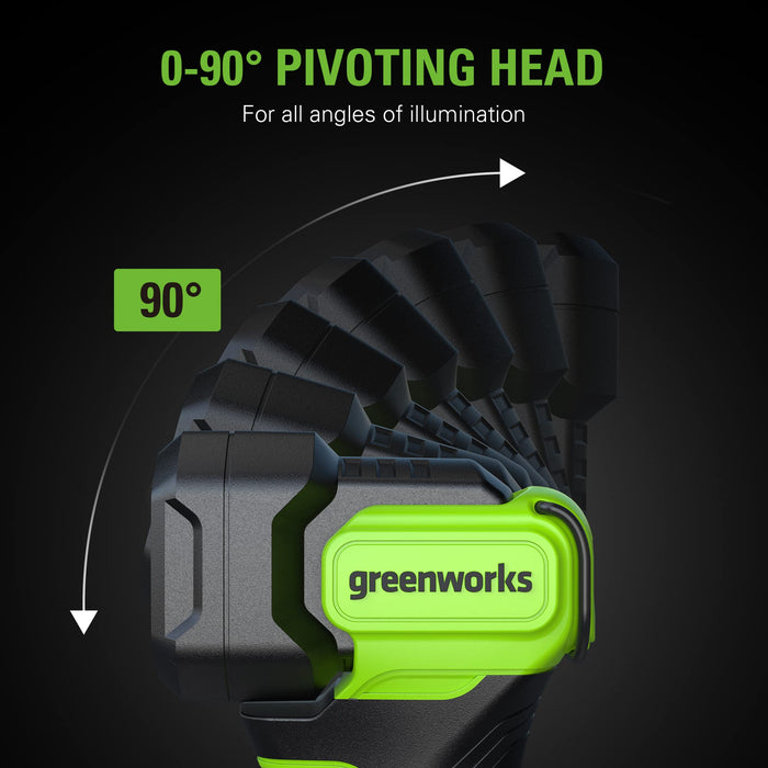 Greenworks 24V Cordless High Intensity LED Flashlight Kit, 200lm Handheld Light, Tool Only