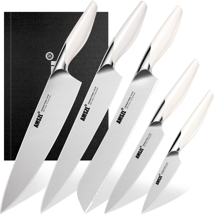 SiliSlick Kitchen Knife Set Titanium Coated Sharp Stainless Steel