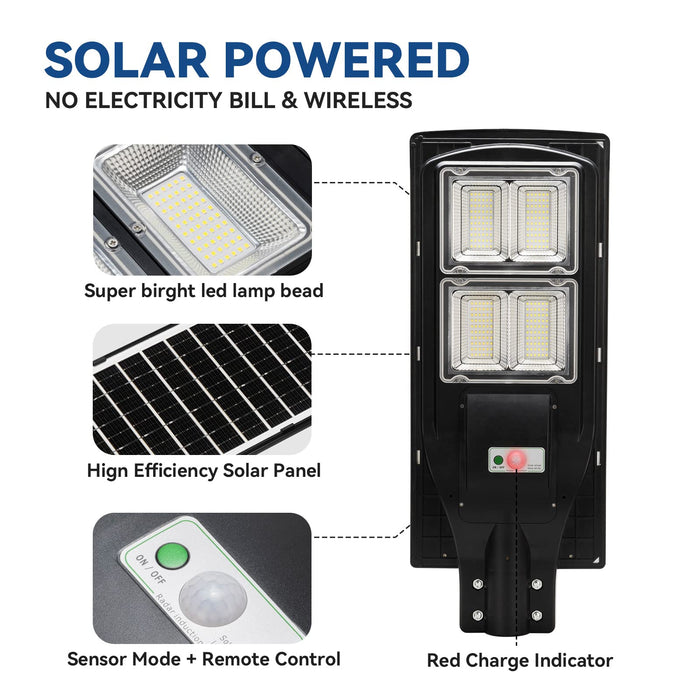 Pack 120W Solar Street Lights Outdoor,240 LED High Lumens Street Lam —  CHIMIYA