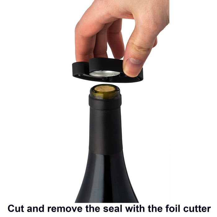 Gourmia 2 in 1 Wine Opener and Preserver set Electric Corkscrew Rechargeable Wine Bottle Opener and Sealer Removes Corks,Vacuum