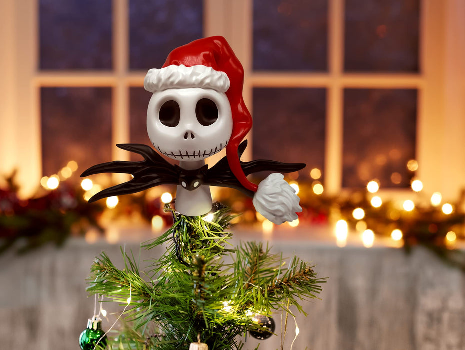 Department 56 The Nightmare Before Christmas Santa Jack Skellington Face Sculpted Tree Topper, 8.75 Inch, Multicolor