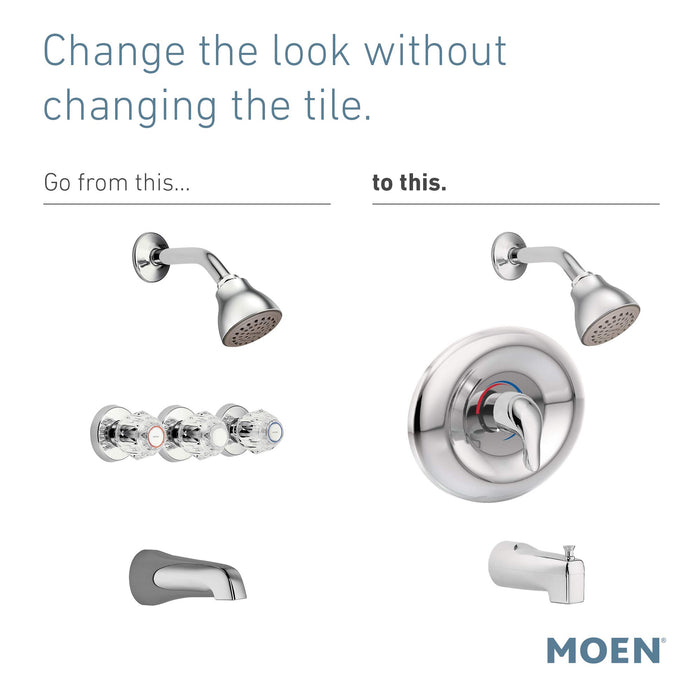 Moen Chateau Chrome Posi-Temp Eco-Performance Shower Trim Kit, Valve Required, TL2369EP