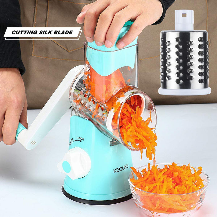  KEOUKE Rotary Cheese Grater Vegetable Shredder with