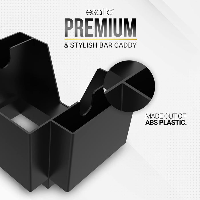 Esatto Bar Products Premium Square Bar Caddy (Black), Professional Bar Tool Used to Easily Organize Bar Items and Workspace