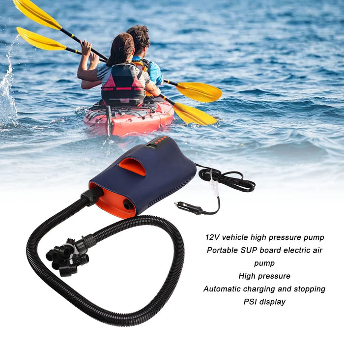 Inflatable Pump,Electric Air Pump High Pressure 22PSI Maximum 12V Car Inflatable Air Pump for Outdoor Paddle Board Kayak Boat