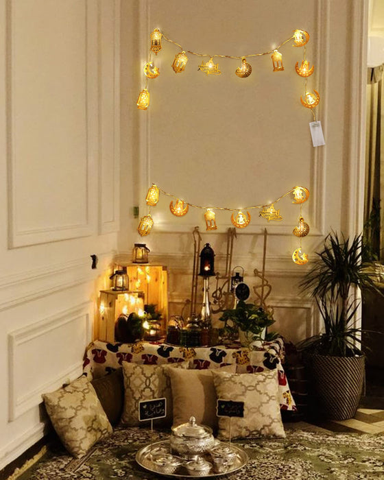  KISPATTI Ramadan Lights, Ramadan Decorations for Home, Eid Al  Adha String Lights, 5.41 Ft 10 LEDs Moon Star Lantern Lamp, Mubarak String  Light Ramadan Decor, for Room Outdoor Decor Party Supplies 