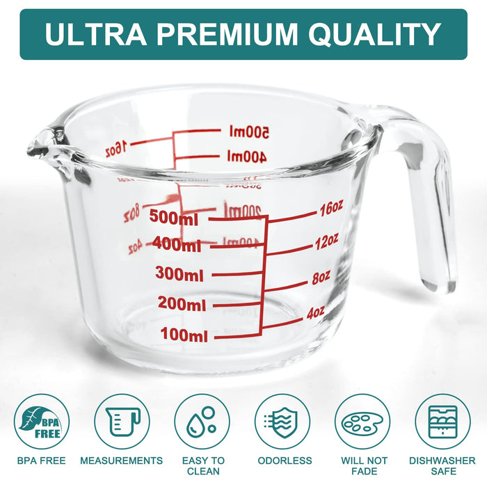 3-Piece Measuring Cup Set, 1L / 500mL / 250 mL, BPA-Free