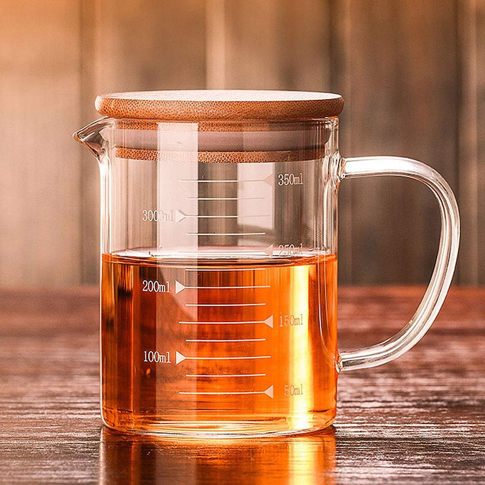 Glass Pitcher with Bamboo Lid / High Borosilicate Jugs with Handle