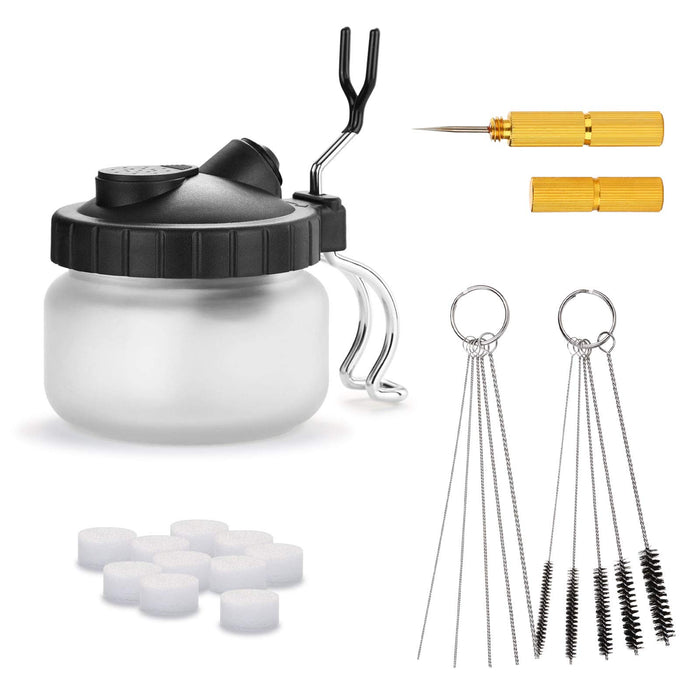 Airbrush Cleaning Kit, AGPTEK Glass Airbrush Cleaning Pot with Cleanin —  CHIMIYA