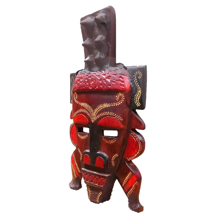 African Tribal Face Mask Dcor Safari Kwanzaa Sculpture Art Hand Made by Kenyan Artisans Wall Hanging Or Table Top Mantel Piece