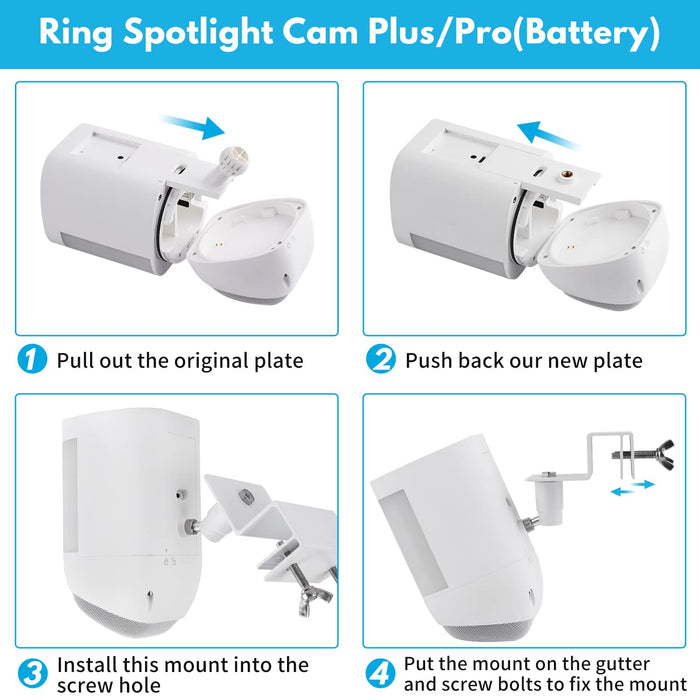 Gutter Mount for Ring Spotlight Cam Plus/Pro (Battery