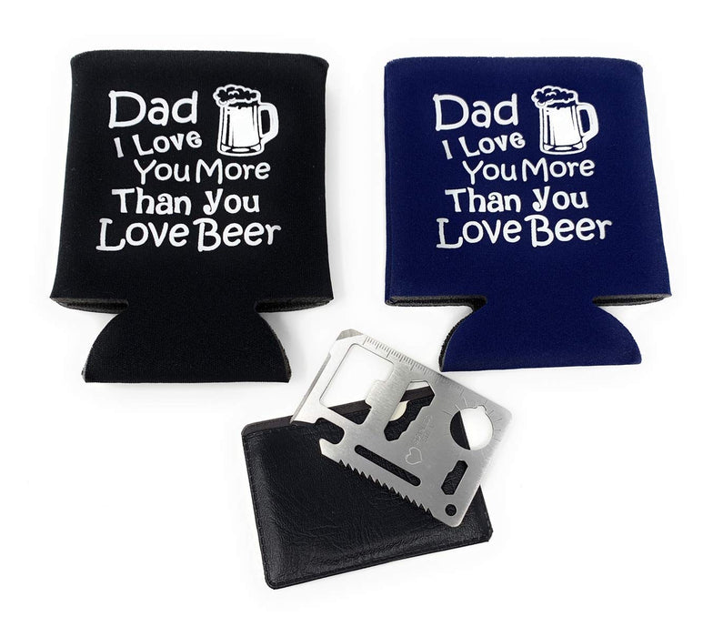 Funny Christmas  for Dad from Kid Son Daughter Fathers Day Idea Beer Can Holder Bottle Opener (Can Holder Set)