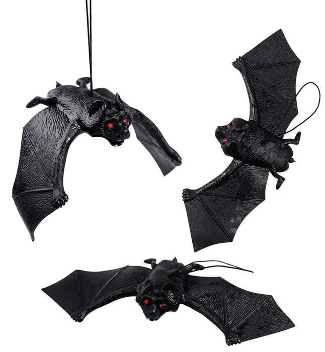 10Pcs Halloween Bat Party Decorations - Hanging Vampire Bats Haunted House Outdoor Décor Supplies